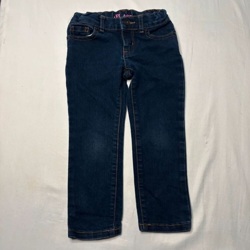 The Childrenโs Place Girls Dark Wash Skinny Jeans Size 4